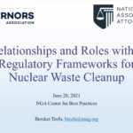 Relationships and Roles within Regulatory Frameworks for Nuclear Waste Cleanup